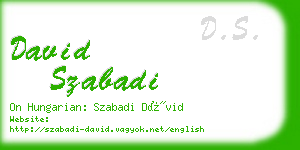 david szabadi business card